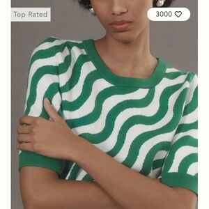 Harmon Jacquard Sweater Tee by Maeve - NWT size Medium, color Holly